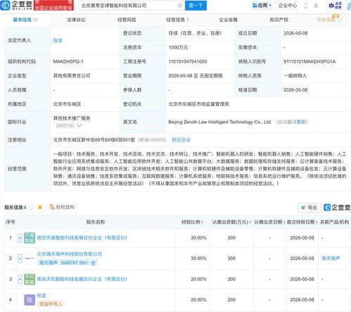 海天瑞聲等合資成立第零定律智能科技公司，聚焦機(jī)器人與信息系統(tǒng)集成新賽道